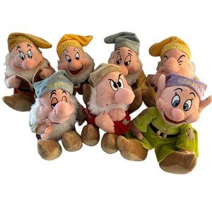 Extremely Rare Disney Collectable 7 Dwarves Characters Beanie Stuffed Toys